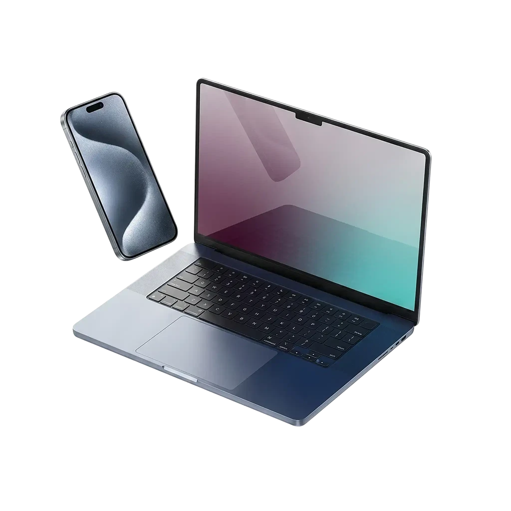 MacBook and iPhone