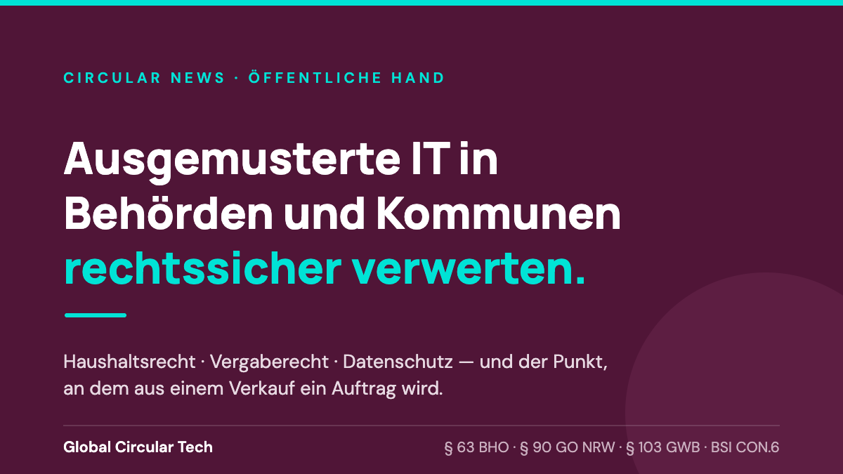Titelbild: Ausgemusterte IT-Hardware in Behoerden und Kommunen rechtssicher verwerten