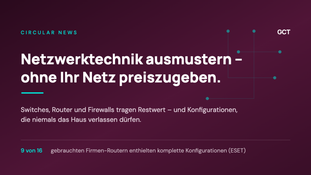 Grafik: Netzwerktechnik ausmustern - Switches, Router und Firewalls sicher verwerten
