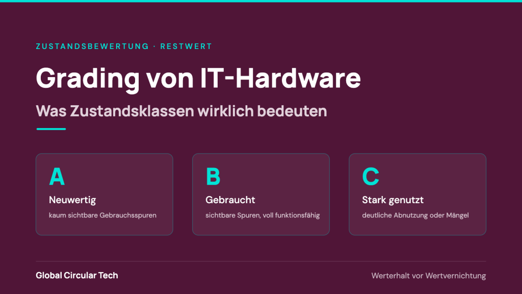 Grafik zu den Zustandsklassen A, B und C beim Grading gebrauchter IT-Hardware